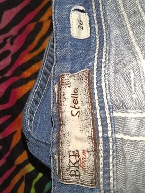 Stellah Blue Denim Jeans with White Stitching